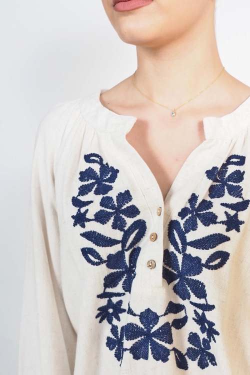 Boho longsleeved embroidered shirt