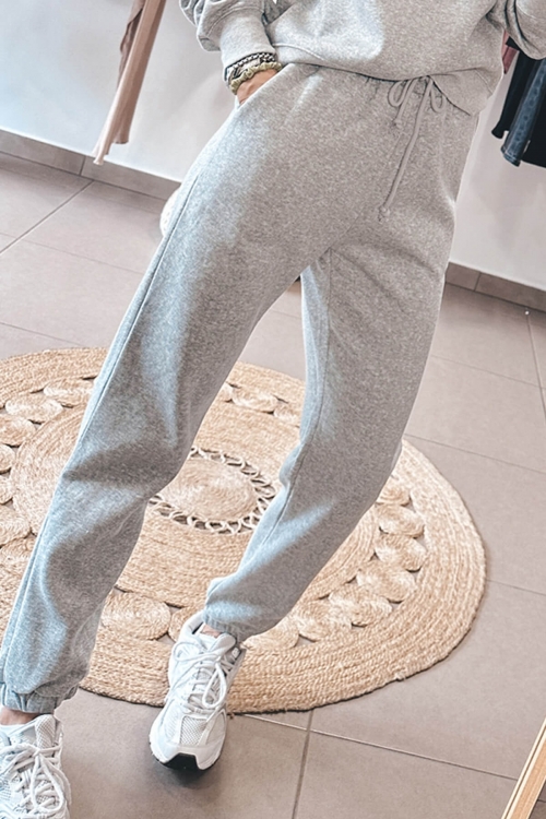 Fleece trousers with elastic ban