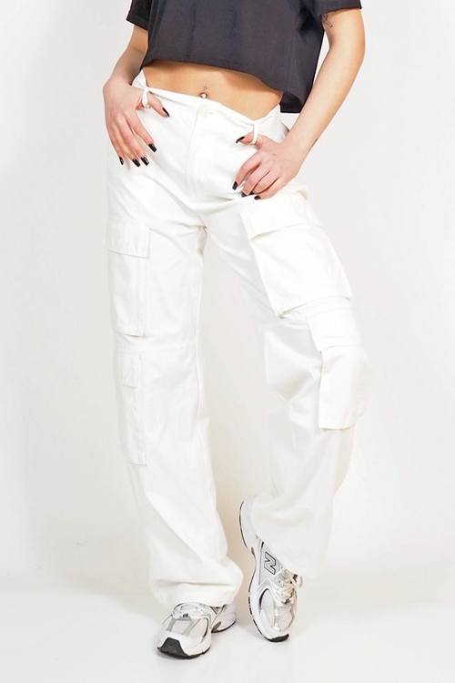 High waisted cargo wide leg pants Mila