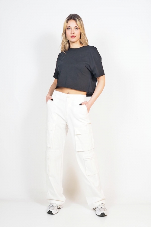 High waisted cargo wide leg pants Mila