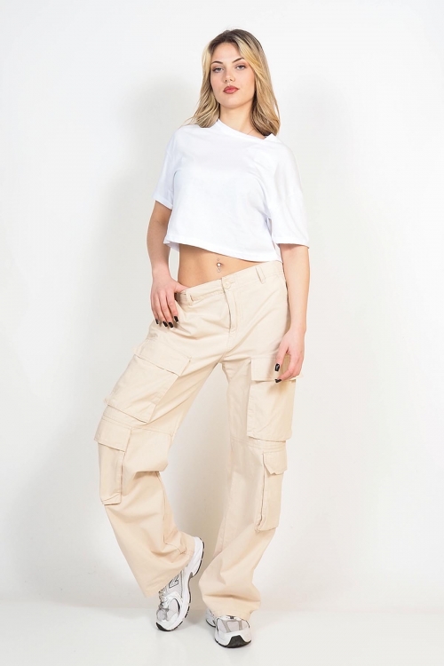 High waisted cargo wide leg pants Mila