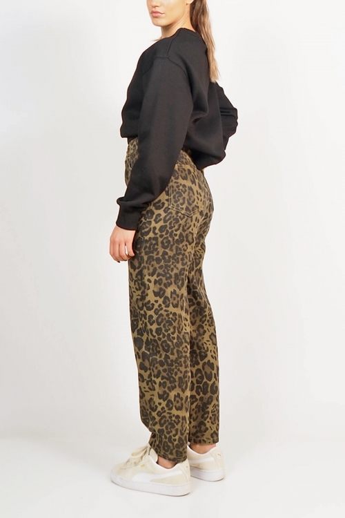 Iconic animal print denim pants